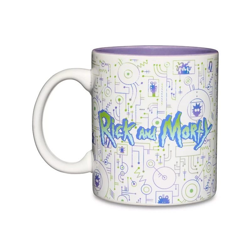 Tech Pattern Alien Rick and Morty Coffee Mug -  20 oz.