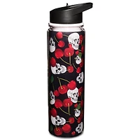 Cherry Skull Water Bottle with Straw - 18 oz.