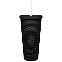 Black Skull Textured Cup with Straw- 20 oz
