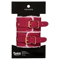 Pink Faux Leather Fur Cuffs - Pleasure Bound