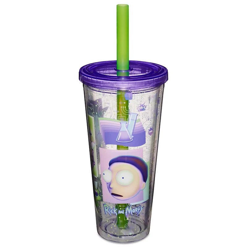 Cyber Rick and Morty Cup with Straw - 24 oz.