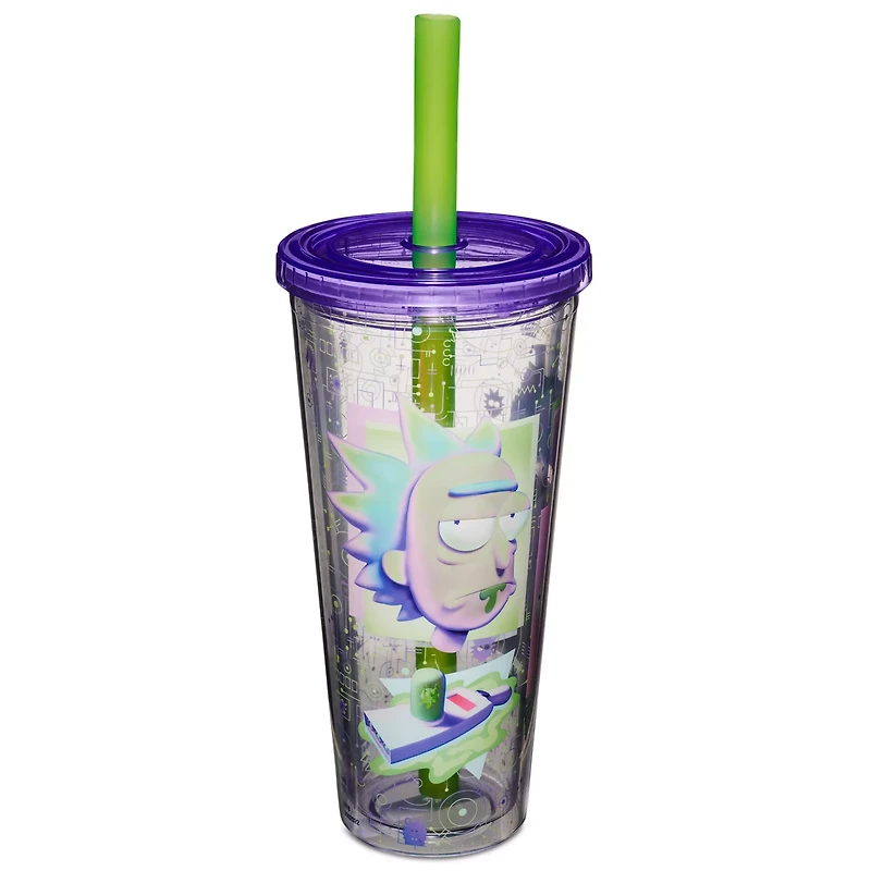 Cyber Rick and Morty Cup with Straw - 24 oz.