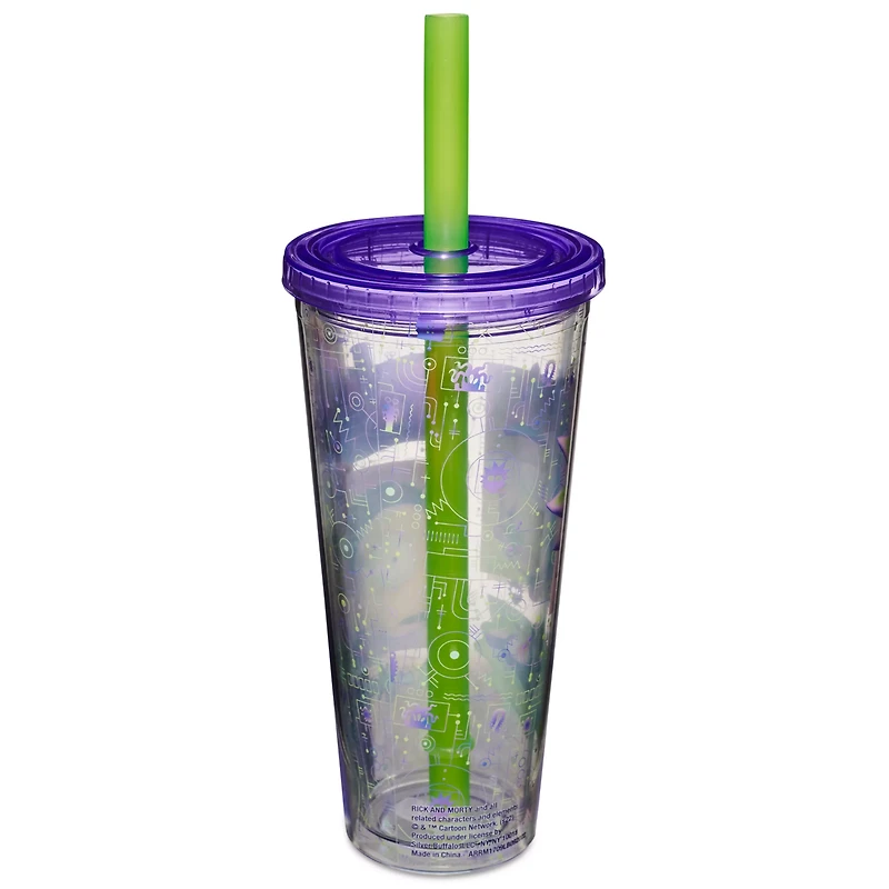 Cyber Rick and Morty Cup with Straw - 24 oz.
