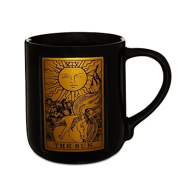 Black and Gold Sun and Moon Tarot Card Coffee Mug - 20 oz.