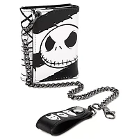 Black and White Jack Skellington Chain Wallet - The Nightmare Before Christmas
