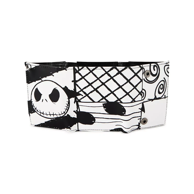 Black and White Jack Skellington Chain Wallet - The Nightmare Before Christmas