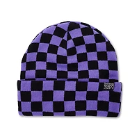 Invader Zim Black and Purple Checkered Cuff Beanie - Nickelodeon