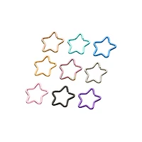 Multi-Pack Multi-Color Star Seamless Hoop Nose Rings 9 Pack - 20 Gauge