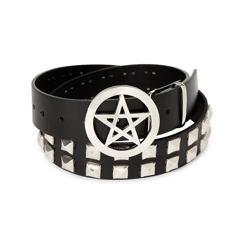 Black Studded Pentagram Belt