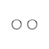 CZ Silvertone Hoop Earrings