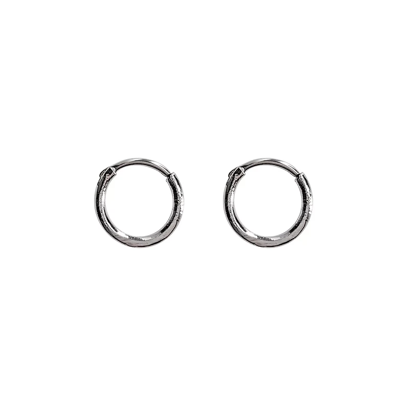 CZ Silvertone Hoop Earrings