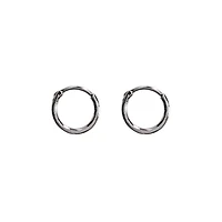 CZ Silvertone Hoop Earrings