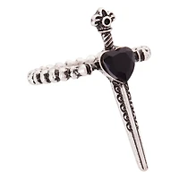 Multi-Pack Heart and Dagger Rings - 5 Pack