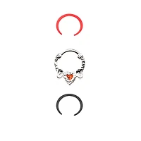 Multi-Pack CZ Heart Septum Clicker and Retainers 3 Pack- 16 Gauge