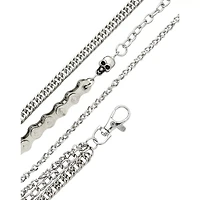 Skull and Curb Chain Triple Row Wallet Chain