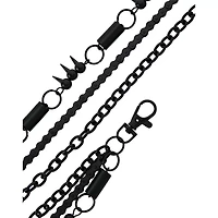 Black Spike and Coil Curb Chain Triple Row Wallet Chain