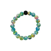 Green Splatter and Black Long Distance Beaded Bracelets - 2 Pack
