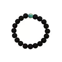 Green Splatter and Black Long Distance Beaded Bracelets - 2 Pack