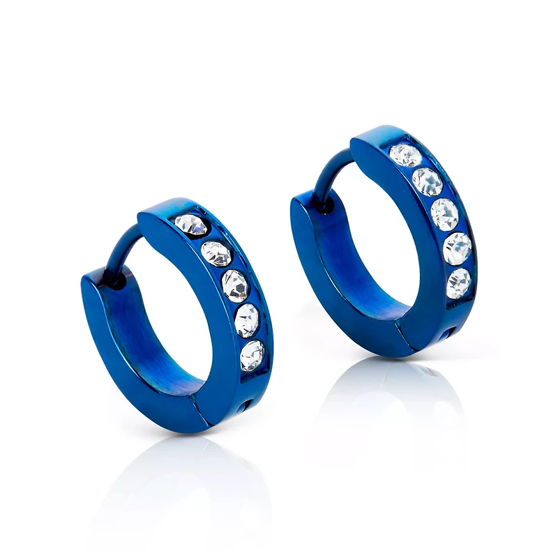 Multi-Pack Blue Playboy Bunny Dangle Hoop Earrings - 3 Pair