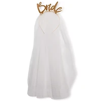 Gold Bride Headband with Veil