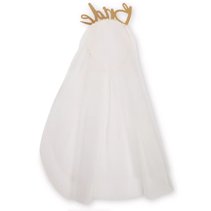 Gold Bride Headband with Veil