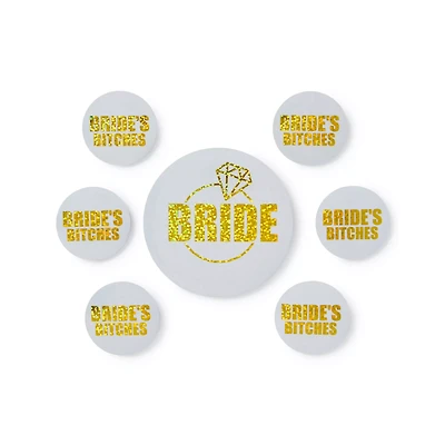 Bachelorette Bitches Party Pins - 7 Pack