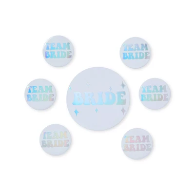 Multi-Colored Team Bride Pins - 7 Pack