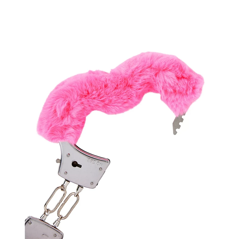 Hot Pink Furry Handcuffs - Pleasure Bound