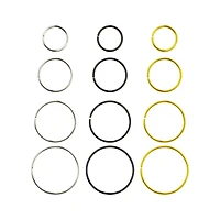Multi-Pack Multi-Color Hoop Nose Rings 12 Pack - 20 Gauge