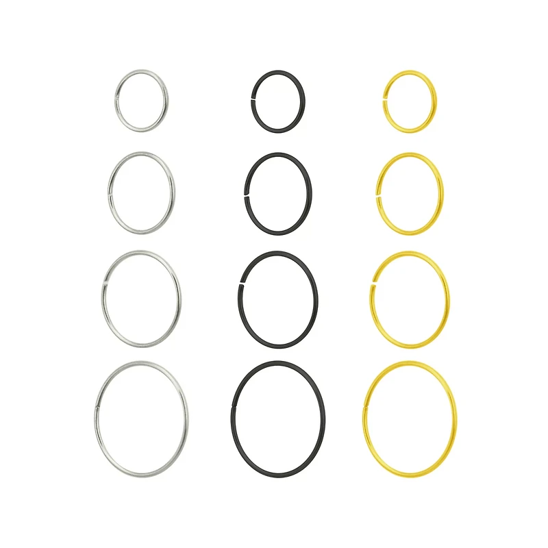 Multi-Pack Multi-Color Hoop Nose Rings 12 Pack - 20 Gauge