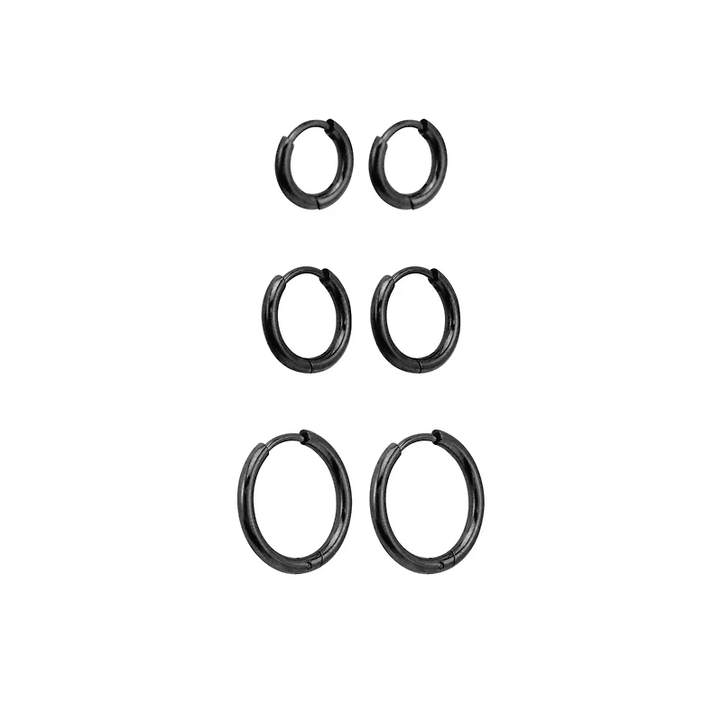 Multi-Pack Huggie Hoop Earrings 3 Pair - 18 Gauge