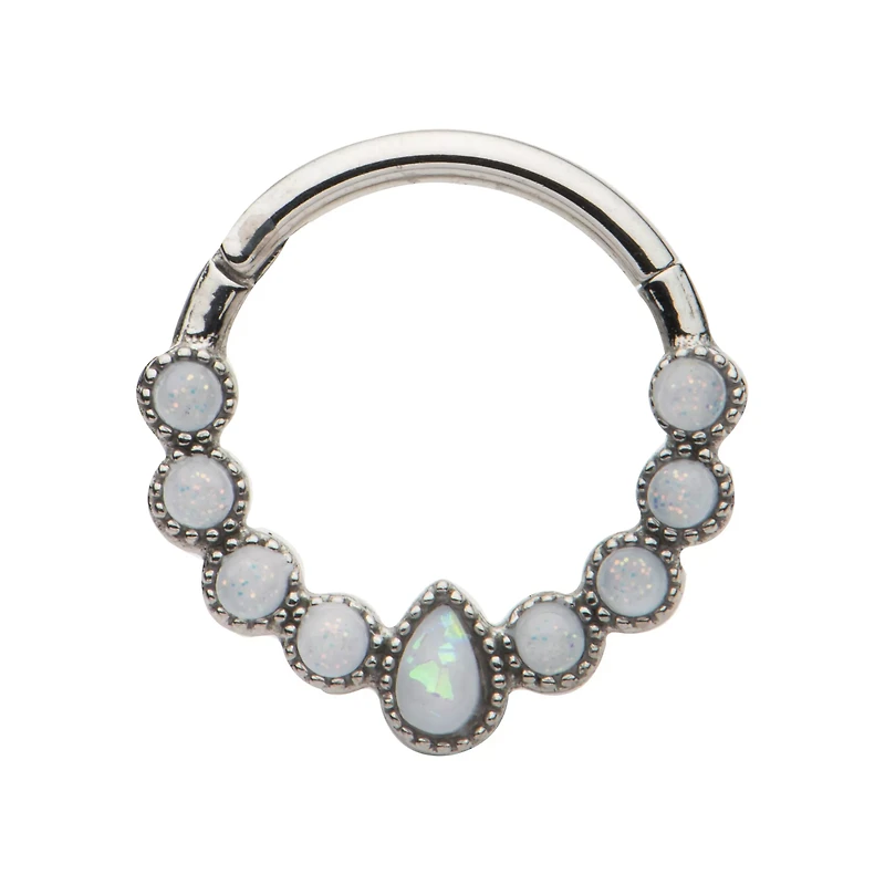 Opal-Effect Clicker Septum Ring - 16 Gauge