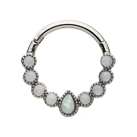 Opal-Effect Clicker Septum Ring - 16 Gauge