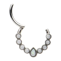 Opal-Effect Clicker Septum Ring - 16 Gauge