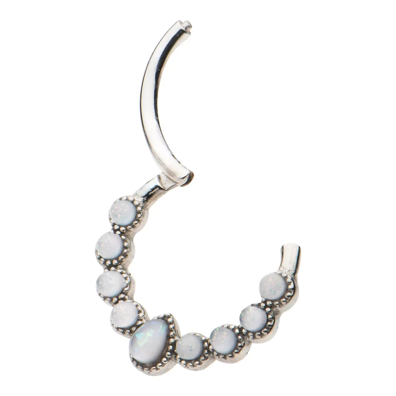 Opal-Effect Clicker Septum Ring - 16 Gauge