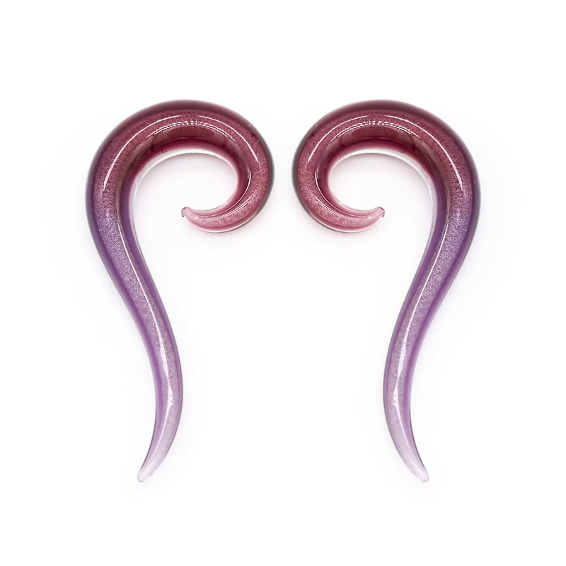 Pink and Purple Iridescent Spiral Tapers