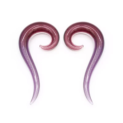 Pink and Purple Iridescent Spiral Tapers