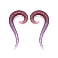 Pink and Purple Iridescent Spiral Tapers