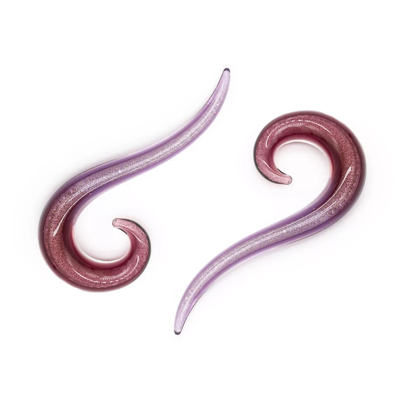 Pink and Purple Iridescent Spiral Tapers