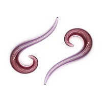 Pink and Purple Iridescent Spiral Tapers