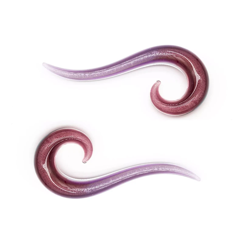 Pink and Purple Iridescent Spiral Tapers