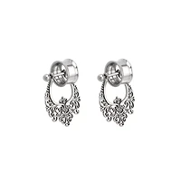 Silvertone Filigree Dangle Double Flare Tunnels