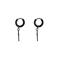 Black Drip Cross Hoop Dangle Earrings
