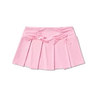 Pink Satin Bow Mini Skirt