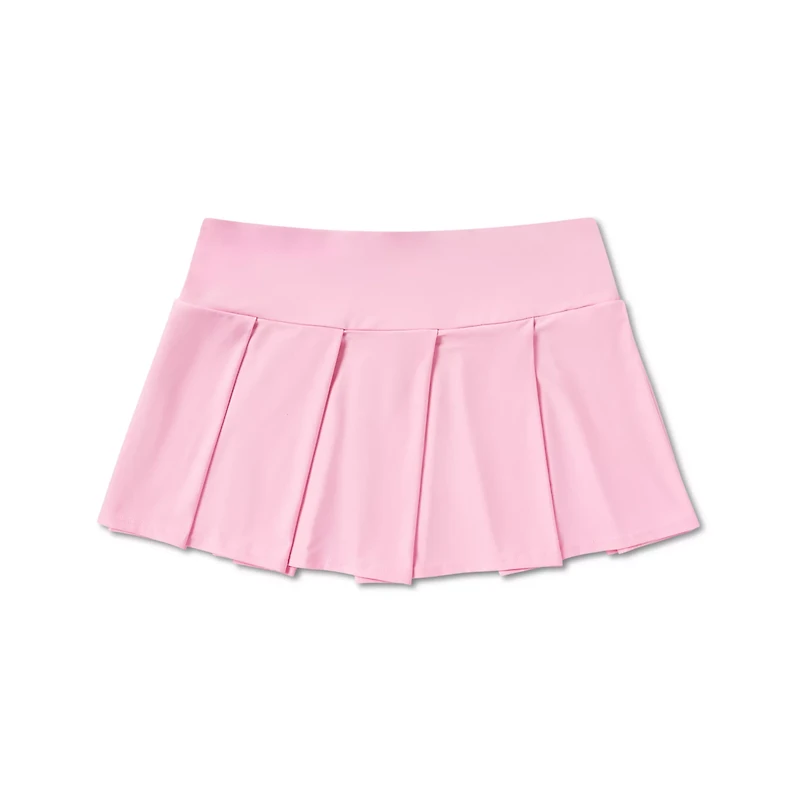 Pink Satin Bow Mini Skirt