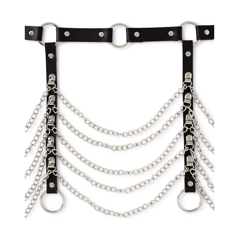 Black Full Chain Adjustable Garter Belt