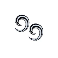 Black and White Stripe Spiral Tapers