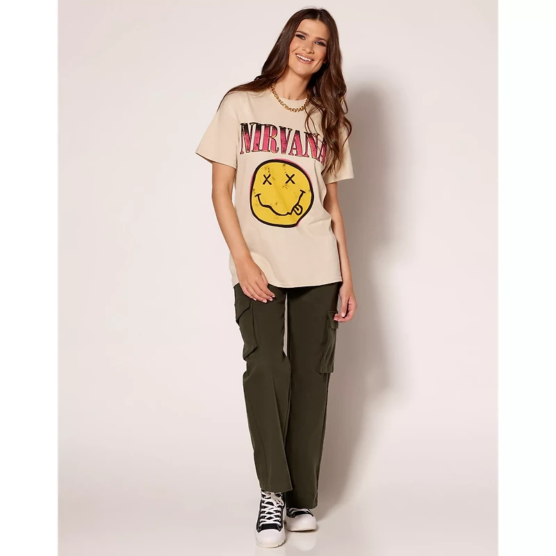 Nirvana Smiley Face T Shirt