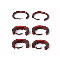 Multi-Pack Red and Black Ombre Huggie Hoop Earrings 3 Pack - 18 Gauge