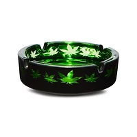 Green Frosted Pot Leaf Ashtray